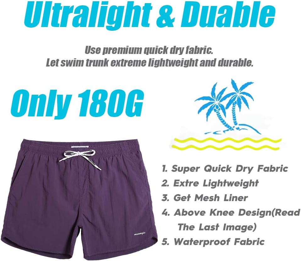 Men's Swim Trunks with Mesh Lining Quick Dry Bathing Suits 