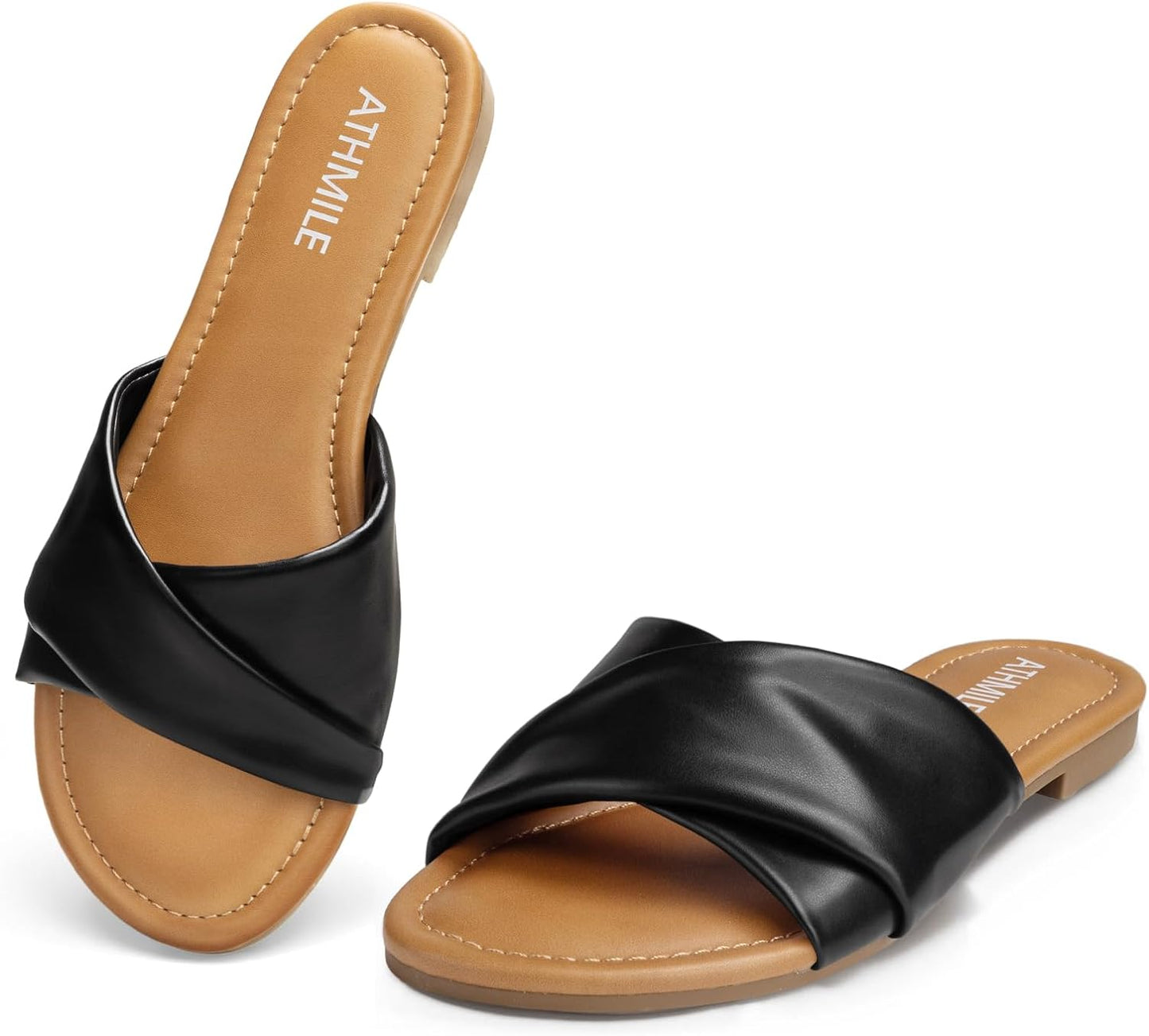 Women's Dressy Summer Flat Comfortable Leather Sandals 