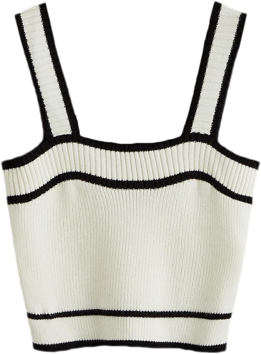 Women's Sleeveless Ribbed Knit Crop Tank Top