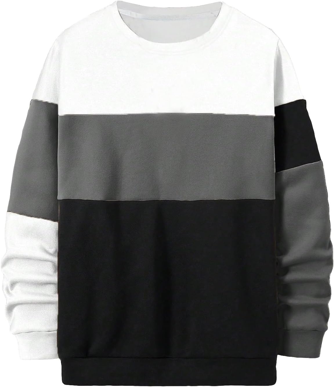 Men'S Casual Colorblock Long Sleeve Sweatshirt Thermal Pullover Tops