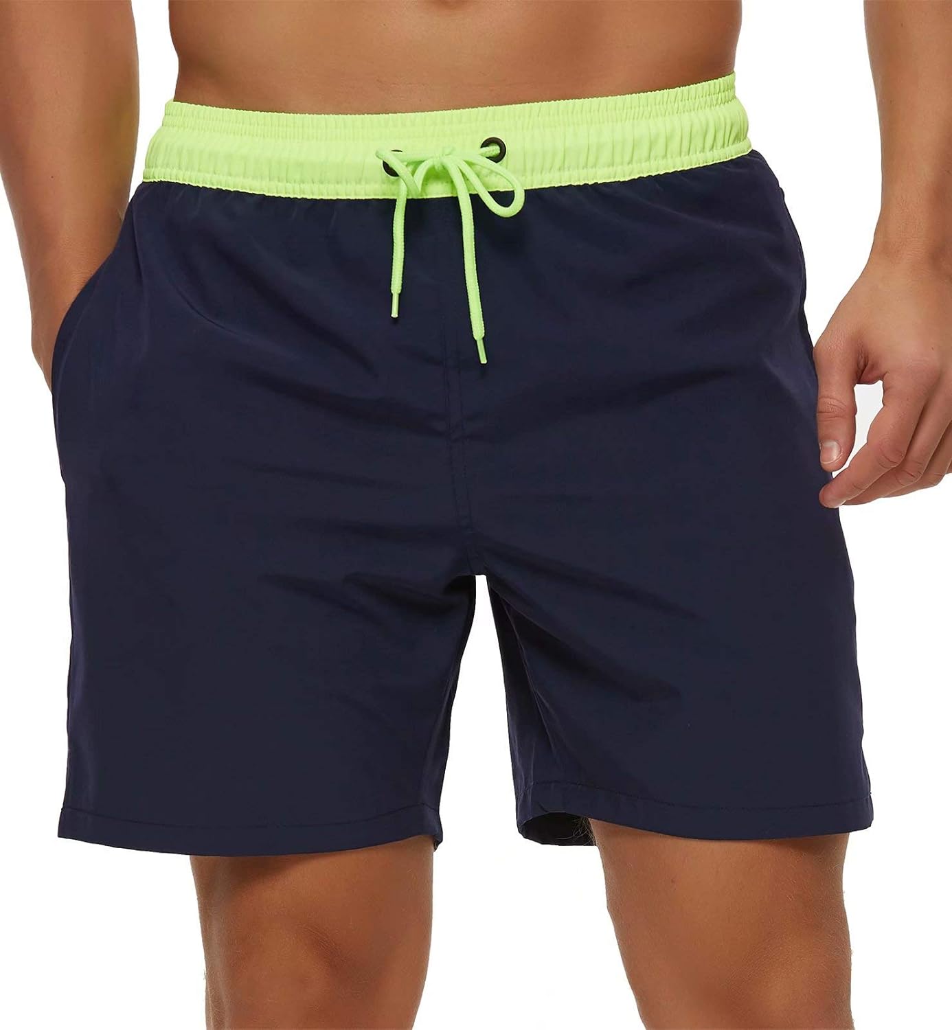 Men's Quick Dry Swim Shorts with Zipper Pockets