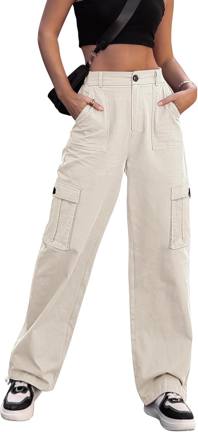 Women High Waisted Cargo Pants 