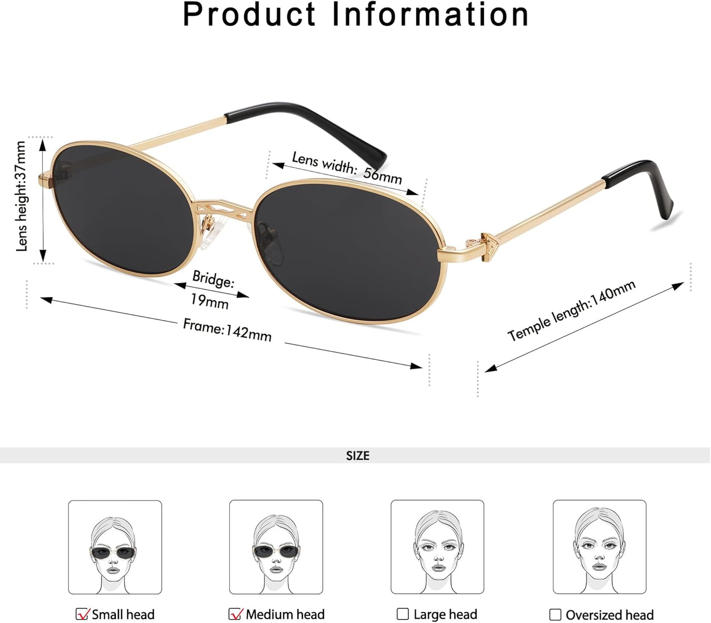 Retro Oval Sunglasses for Women