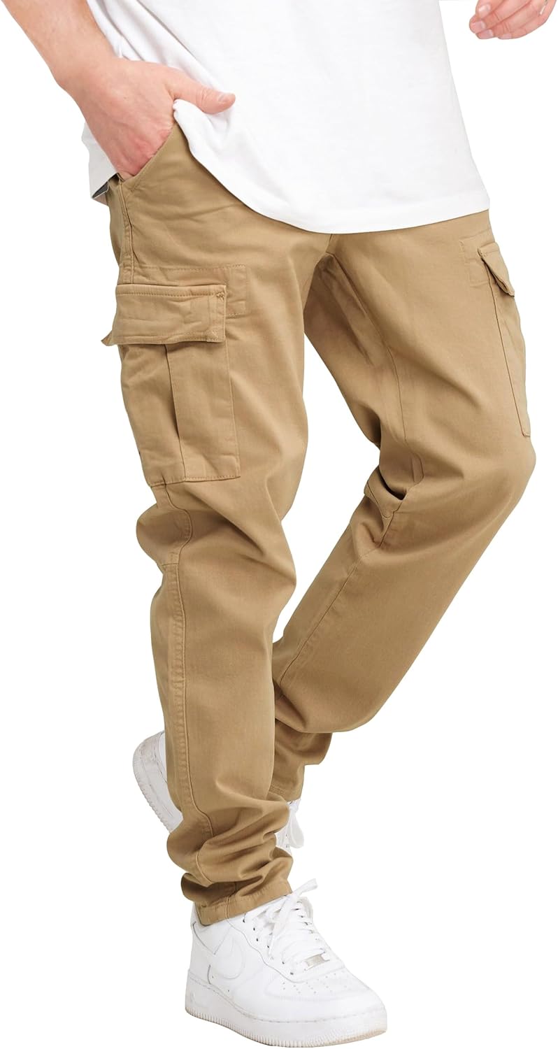 Men Cargo Pants Casual Drawstring Joggers 