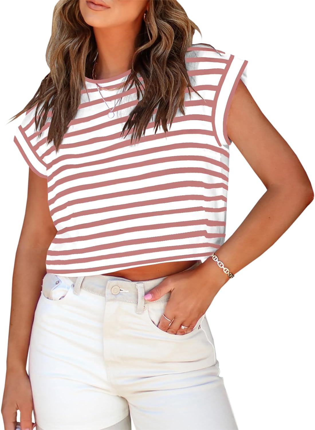 Womens Short Sleeve Cropped T-Shirts 