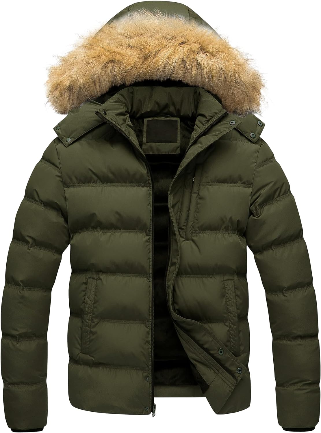 Men's Puffer Jacket Hooded Fur 