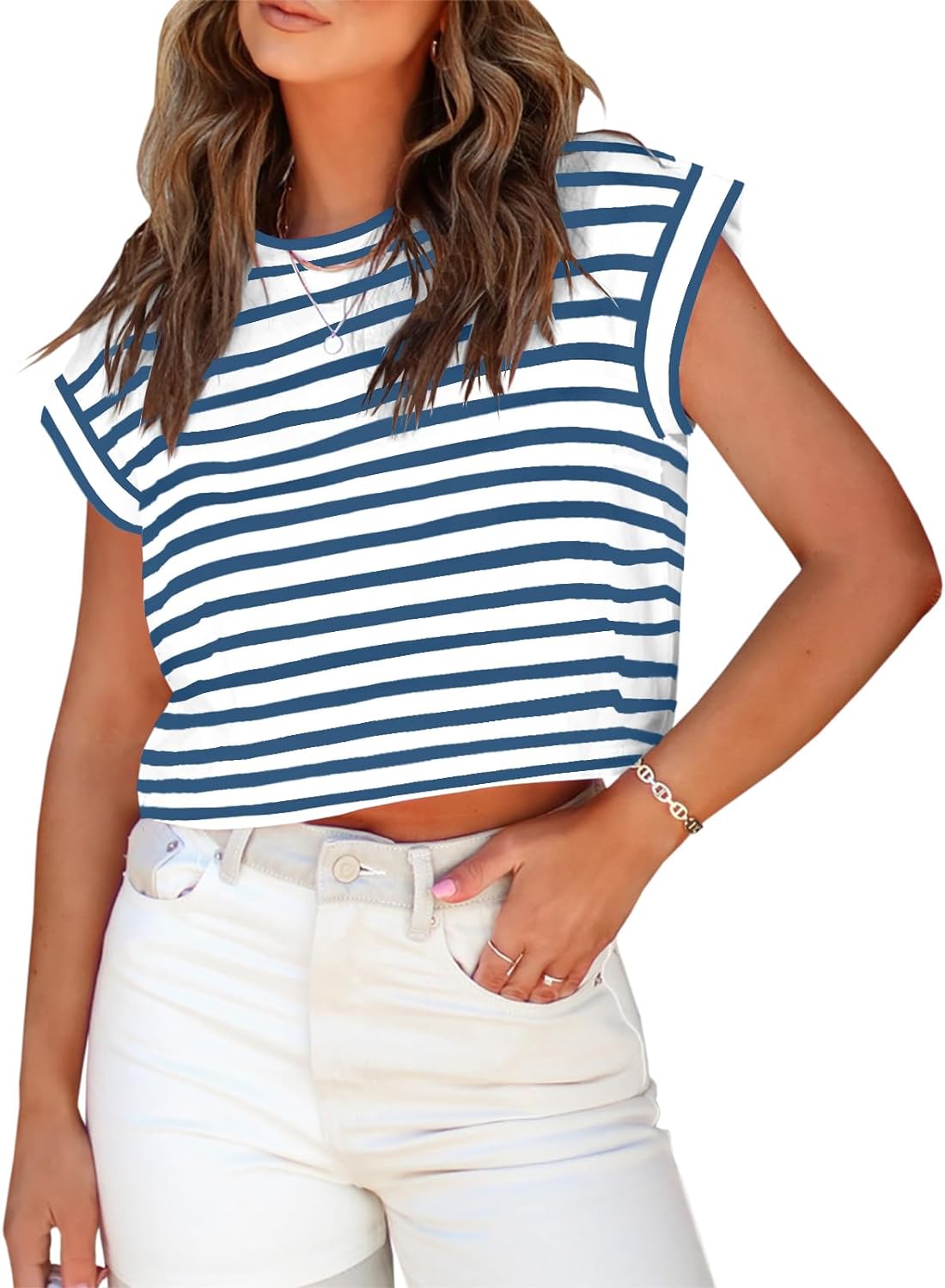 Womens Short Sleeve Cropped T-Shirts 