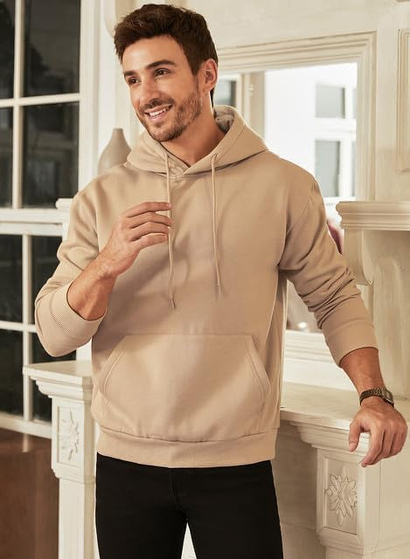 Men's Casual Cotton Hooded Collar Drawstring Hoodies