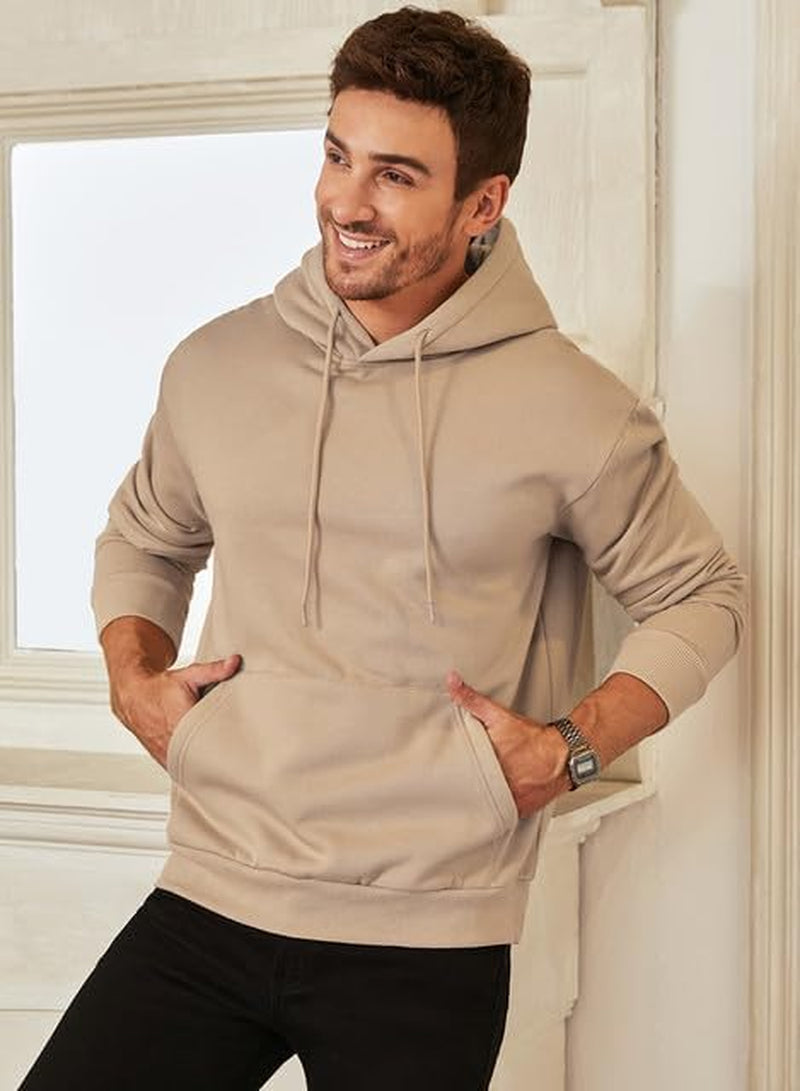 Men's Casual Cotton Hooded Collar Drawstring Hoodies