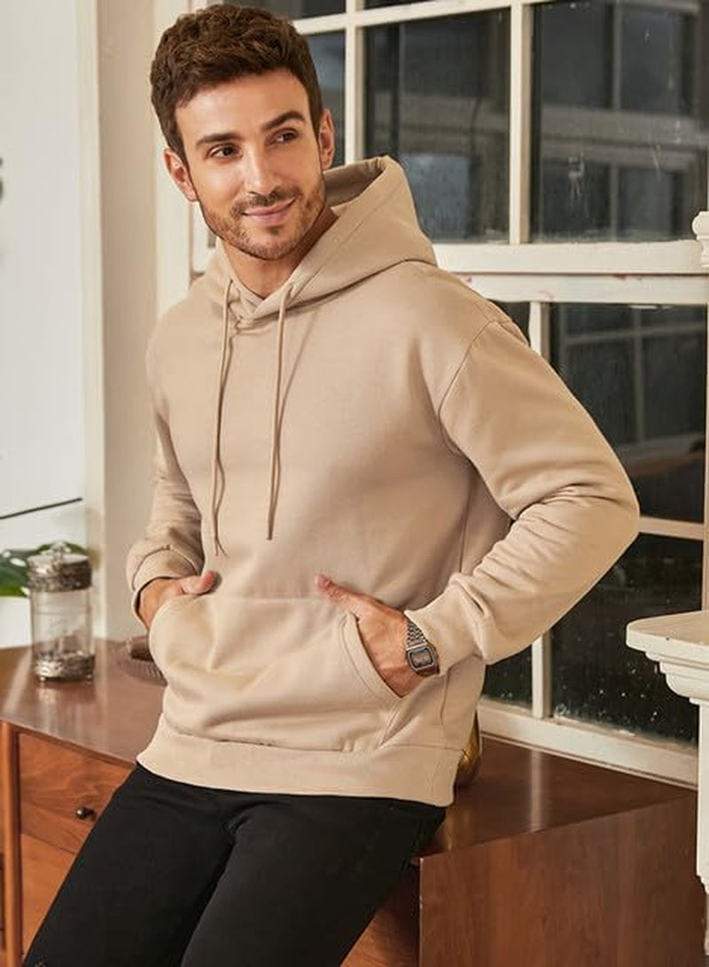 Men's Casual Cotton Hooded Collar Drawstring Hoodies