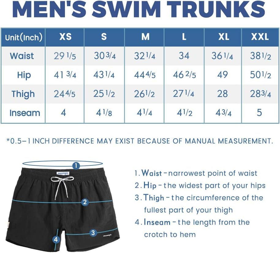 Men's Swim Trunks with Mesh Lining Quick Dry Bathing Suits 