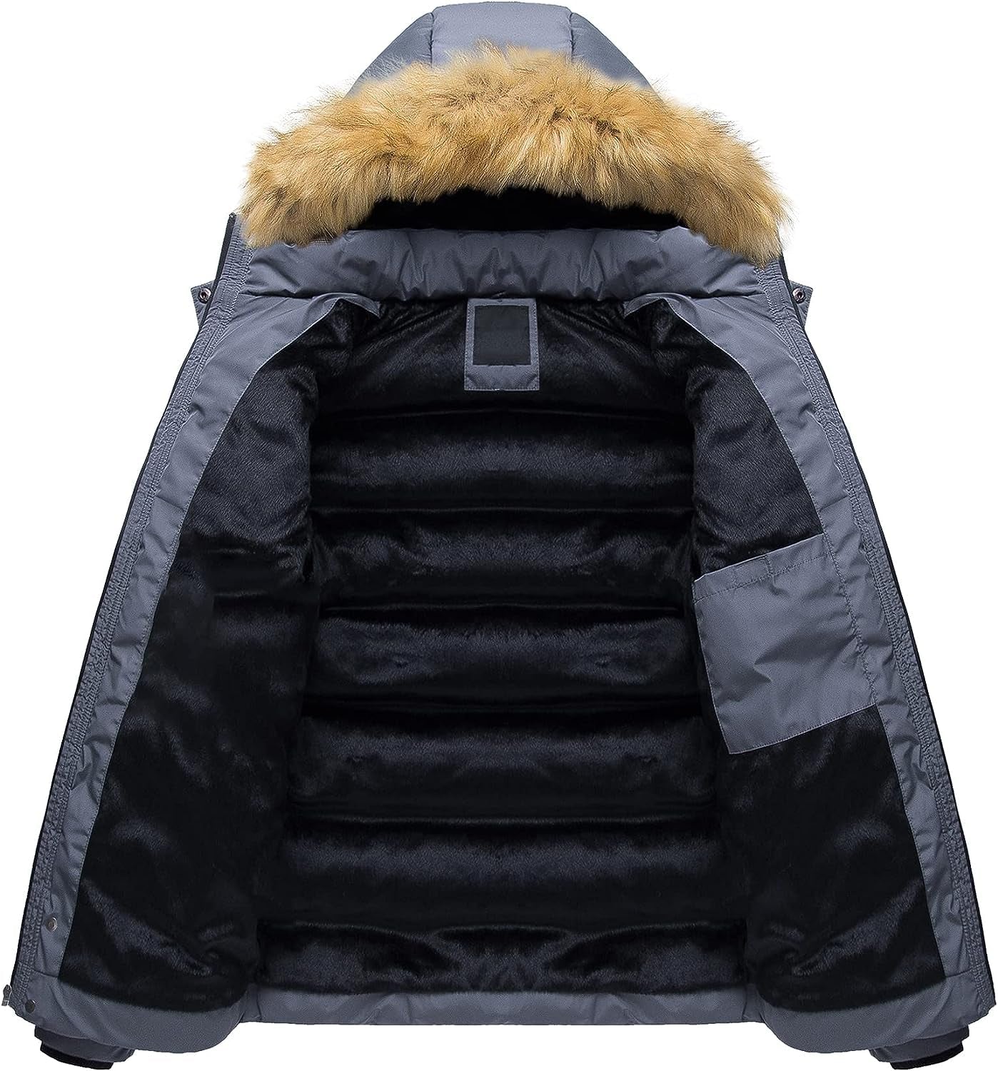 Men's Puffer Jacket Hooded Fur 