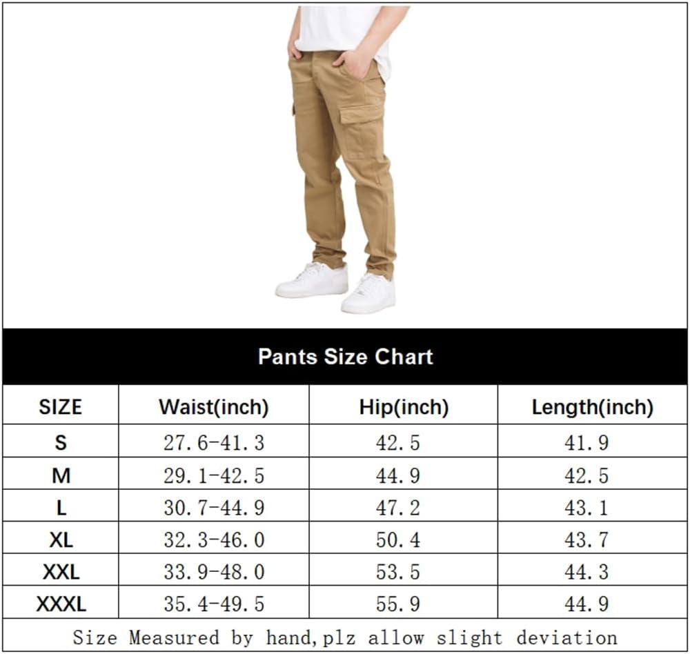 Men Cargo Pants Casual Drawstring Joggers 