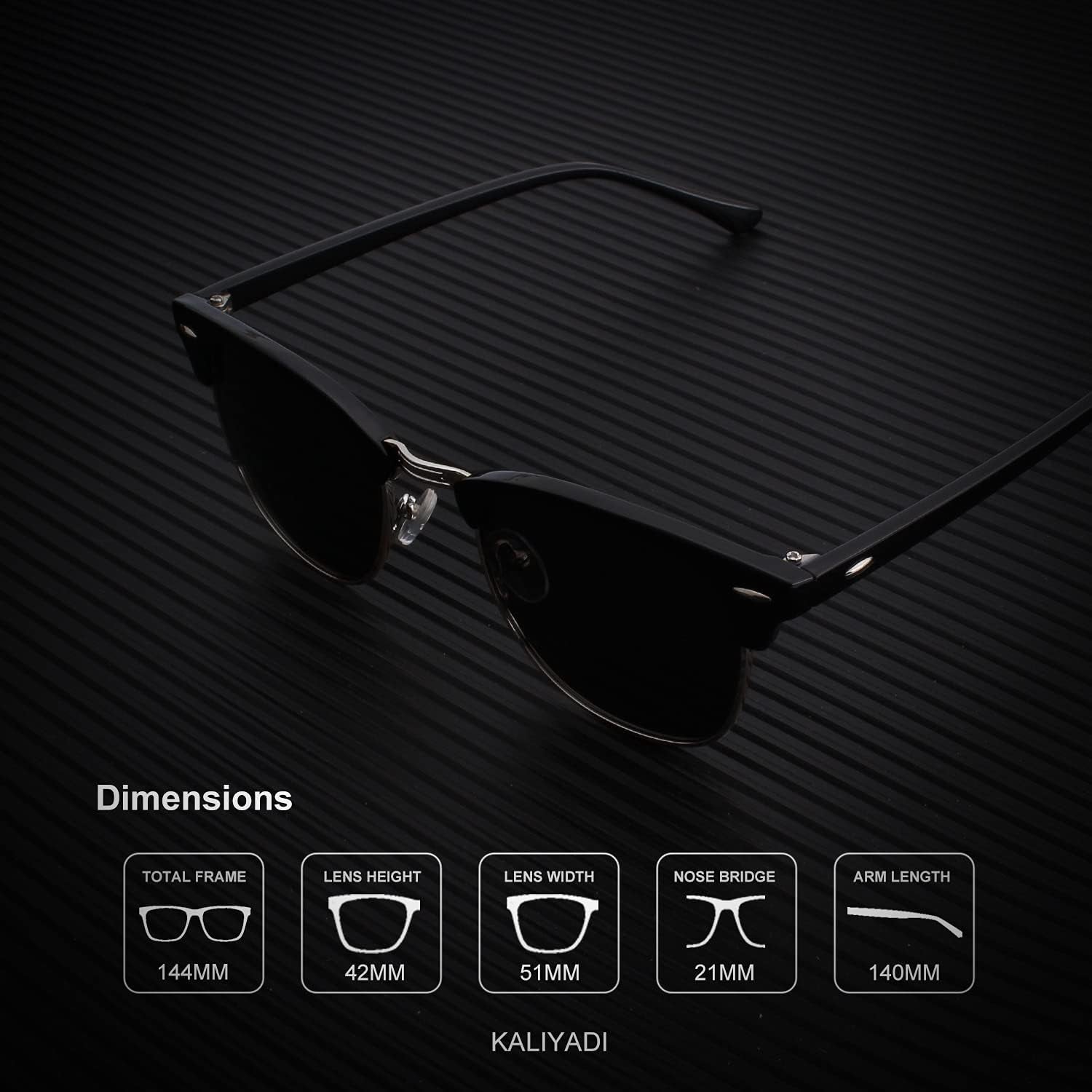 Polarized Sunglasses for Men Semi-Rimless Frame UV Blocking