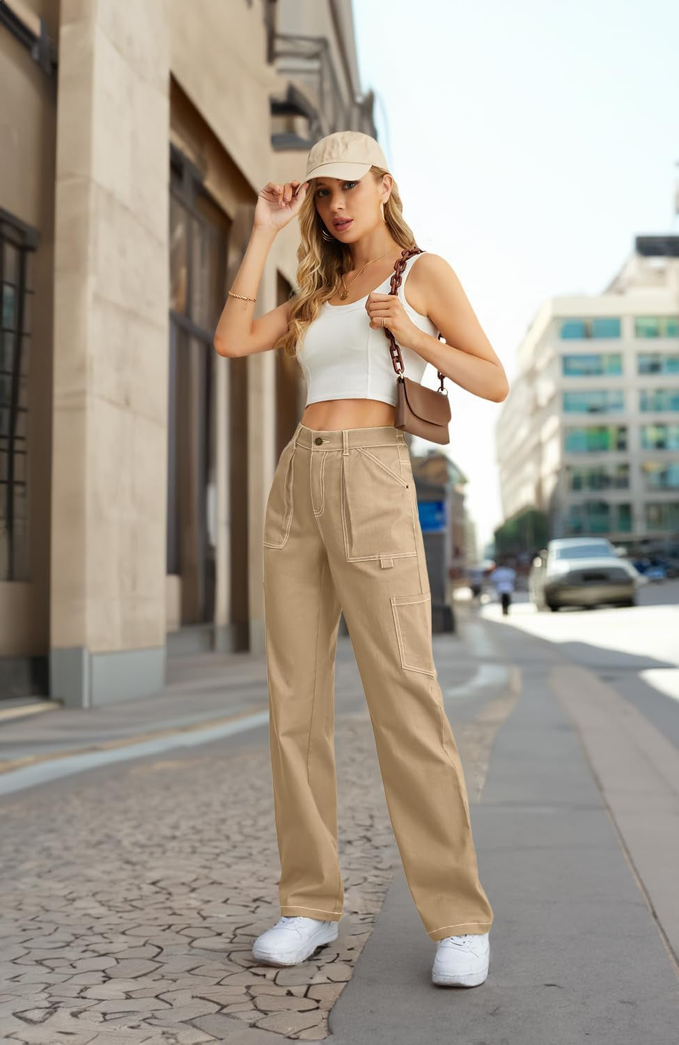 Cargo Pants Women High Waisted Casual Pants 