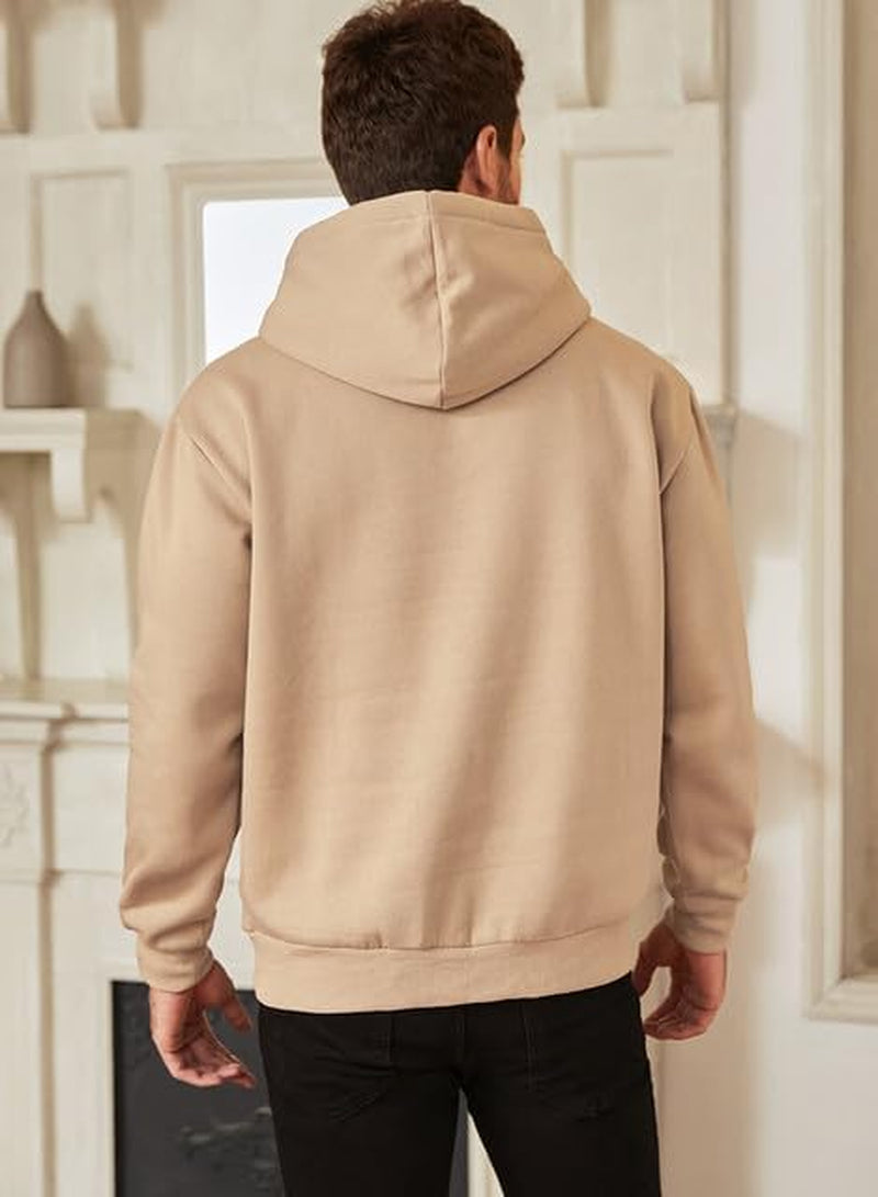 Men's Casual Cotton Hooded Collar Drawstring Hoodies