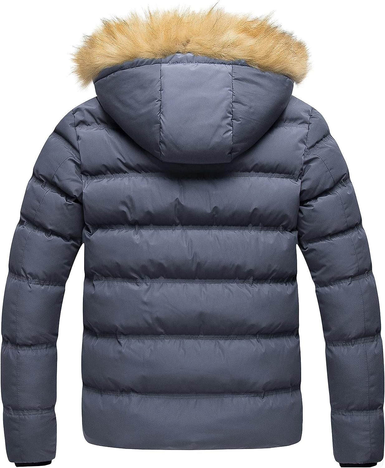Men's Puffer Jacket Hooded Fur 