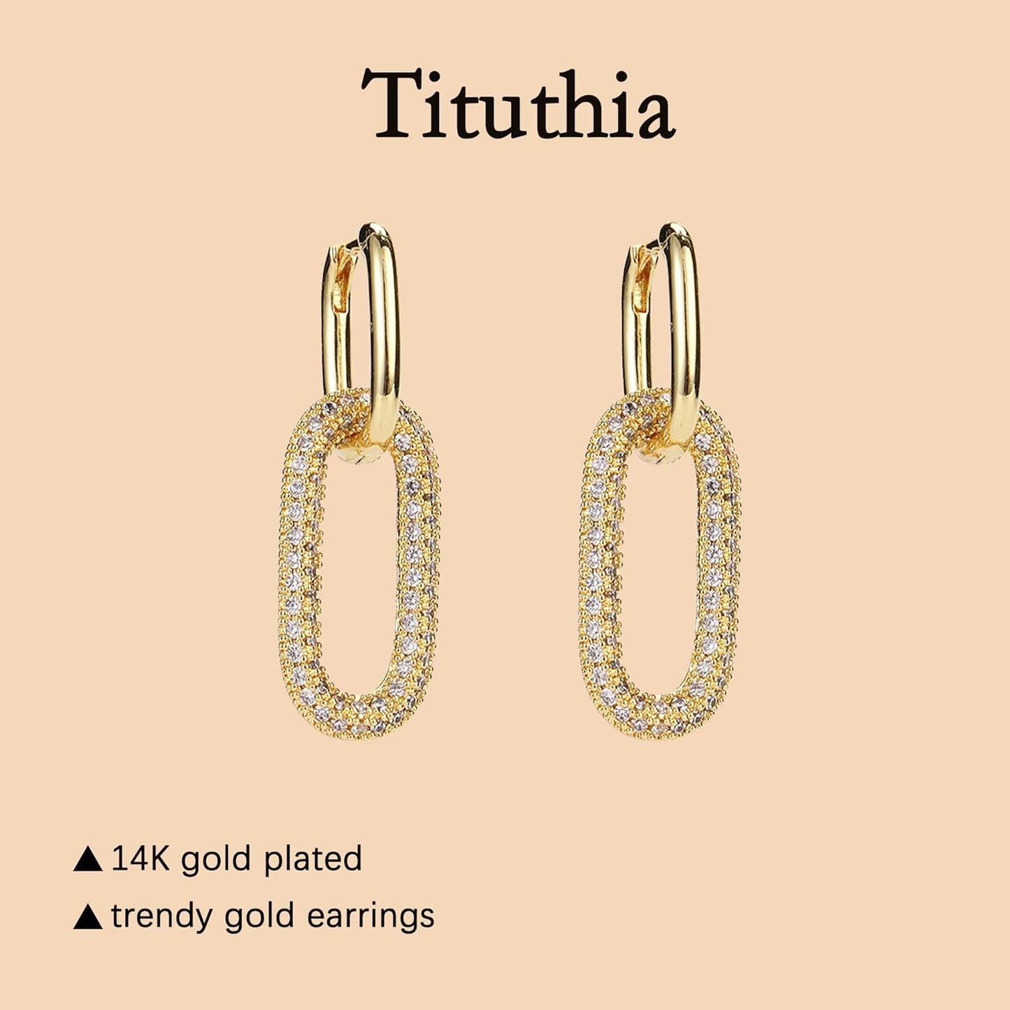  Earrings for Women Trendy Simple Dainty 14K Gold Plated  