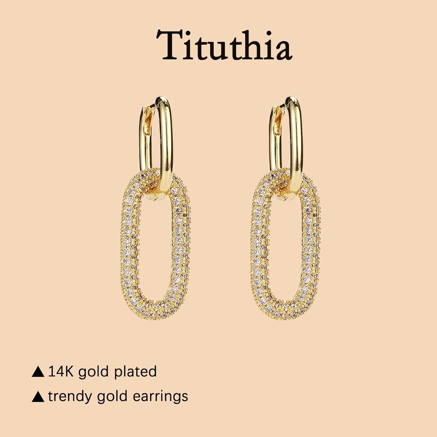  Earrings for Women Trendy Simple Dainty 14K Gold Plated  