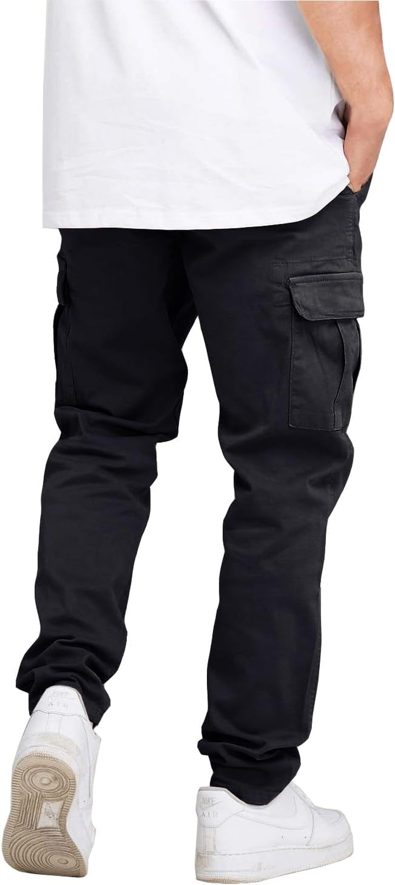 Men Cargo Pants Casual Drawstring Joggers 