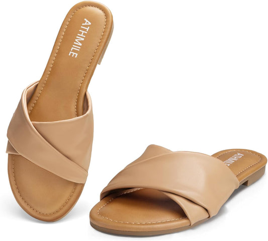 Women's Dressy Summer Flat Comfortable Leather Sandals 