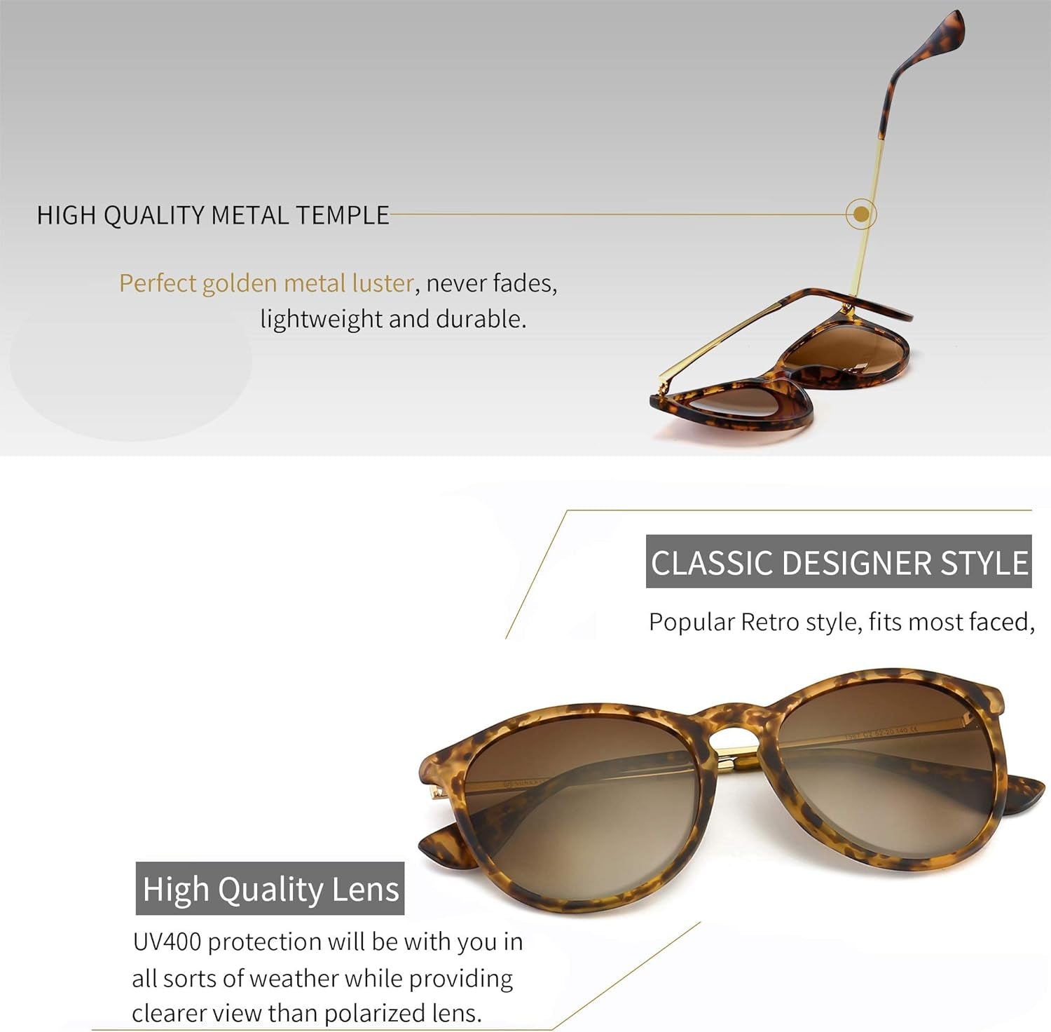 Vintage round Sunglasses for Women