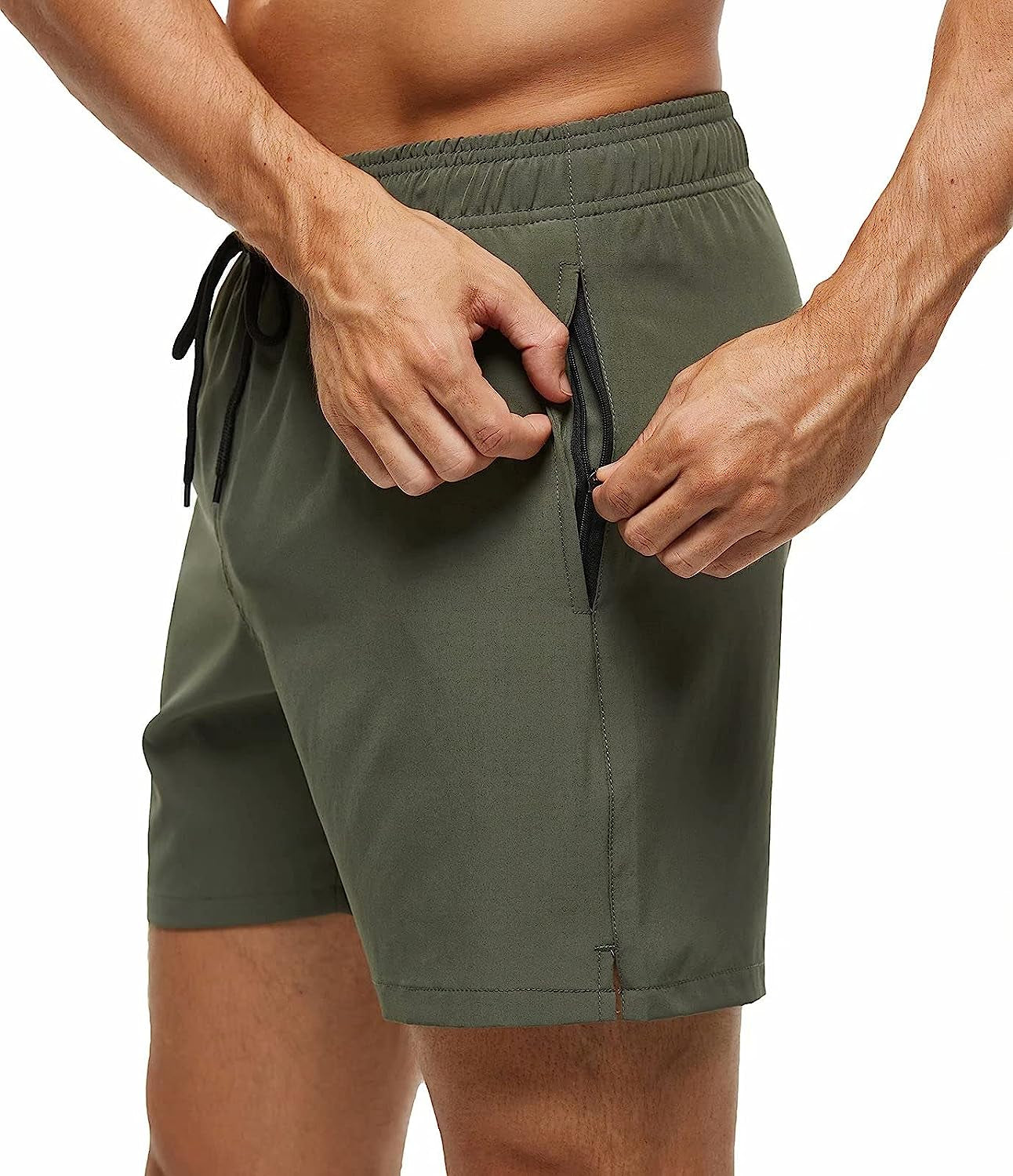 Men's Quick Dry Swim Shorts with Zipper Pockets