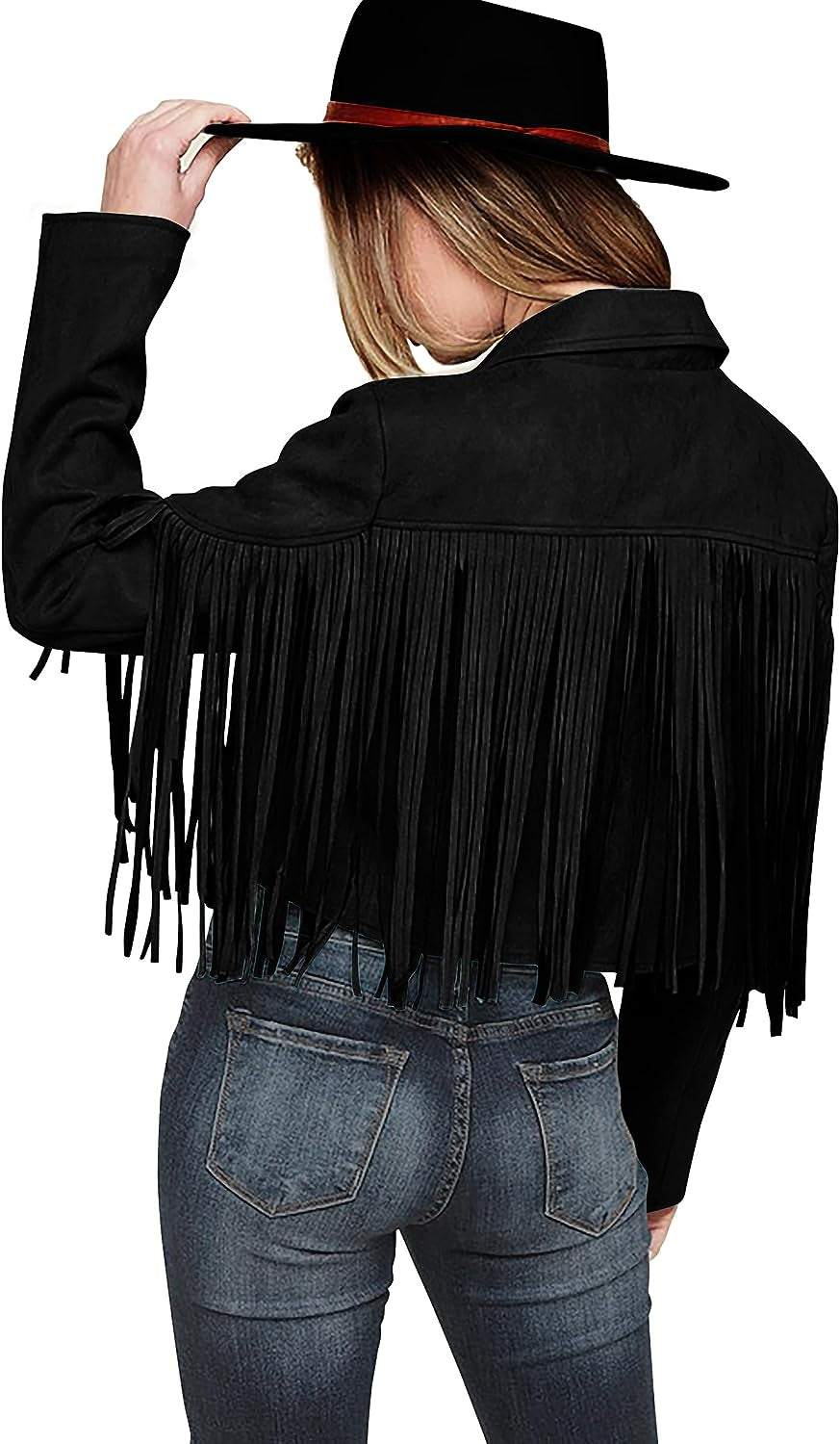 Women'S Fringe Faux Suede Leather Jackets 