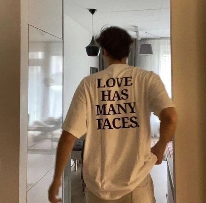 Love Has Many Face Cotton Tee, Oversized Tshirt