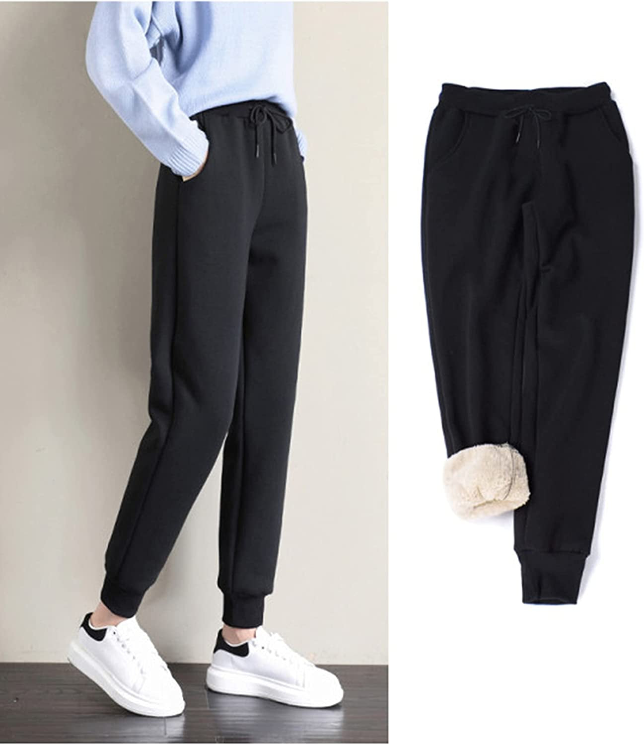 Womens Sherpa Lined Sweatpants Winter Athletic Jogger Fleece Pants