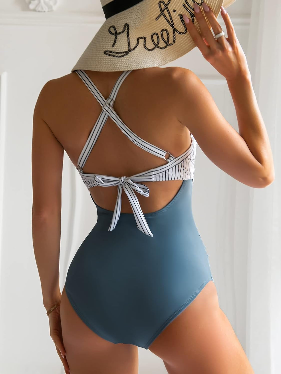 Women's One-Piece Swimsuits Tummy Control Cutout High Waisted Bathing Suit 