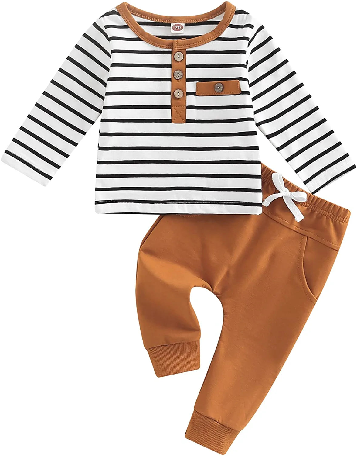 Toddler Infant Baby Boy Clothes Long Sleeve Striped T-Shirt with pants 2Pcs Fall Winter Outfits