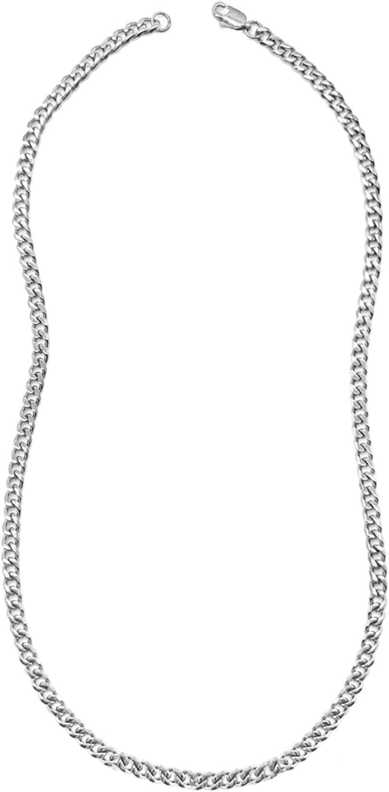 Cuban Link 5Mm Mens Silver Chain 18, 22, 26 Inch