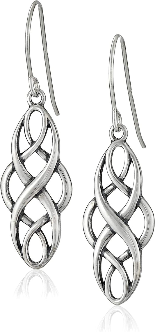 Sterling Silver Oxidized Celtic Knot Dangle Earrings