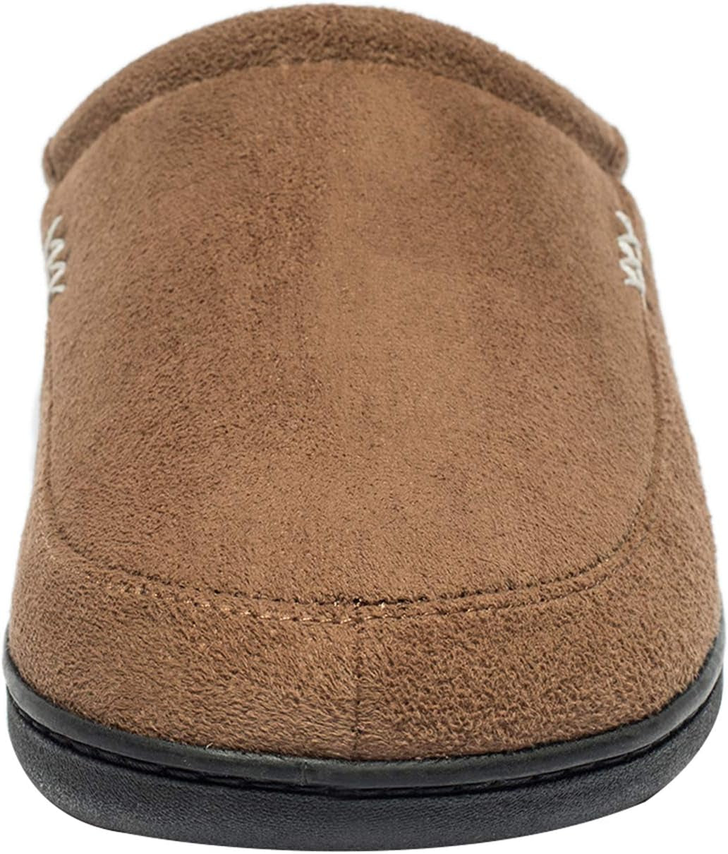 Men'S Warm Foam Suede Plush Lined Slip on Slippers