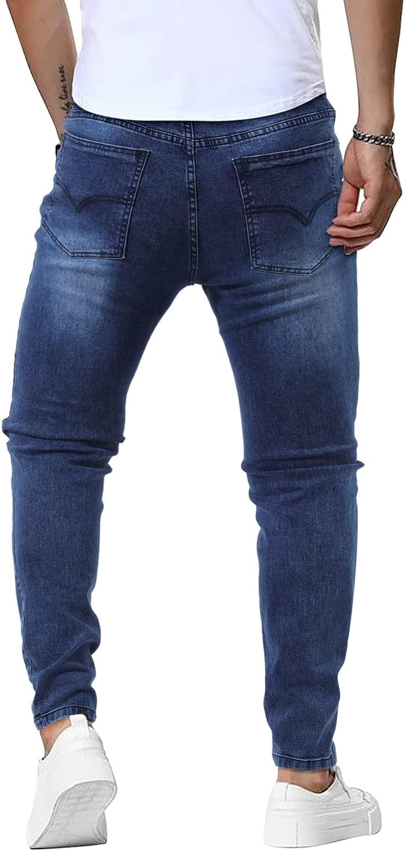 Mens Jeans Slim Fit Skinny Denim Stretchy