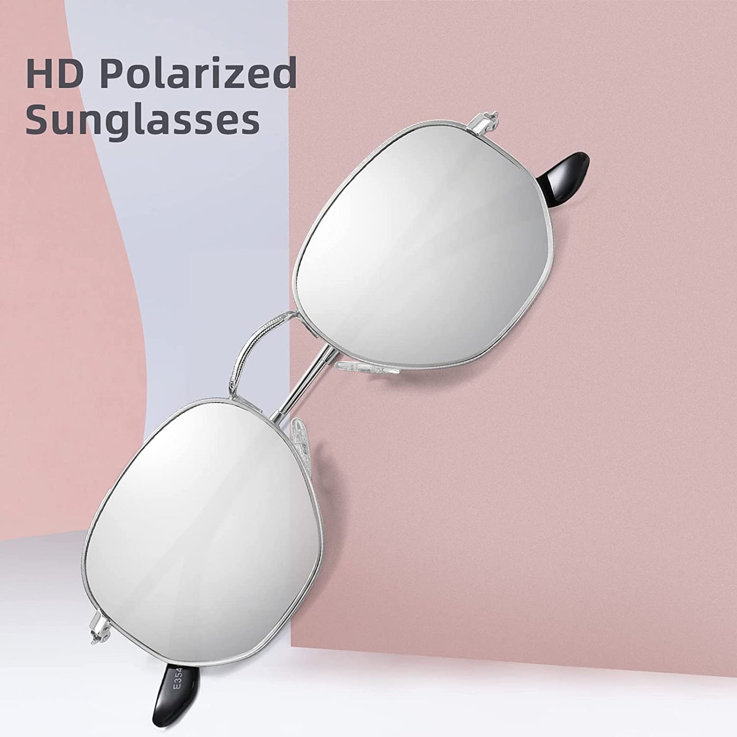 Polarized Hexagon Sunglasses for Men Polygon Square Sun Glasses