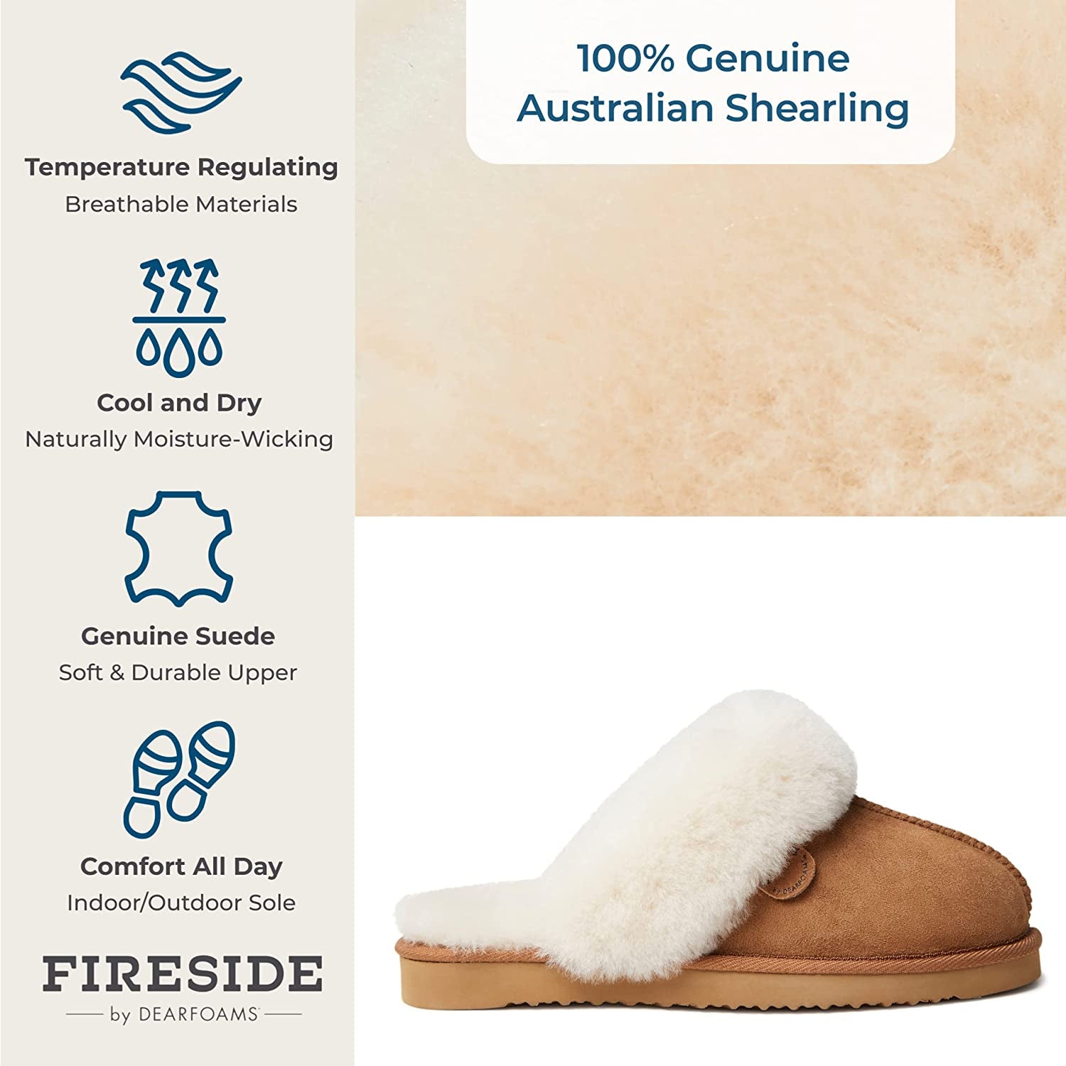 Women's Sydney Shearling Fur Indoor/Outdoor Scuff Slipper 