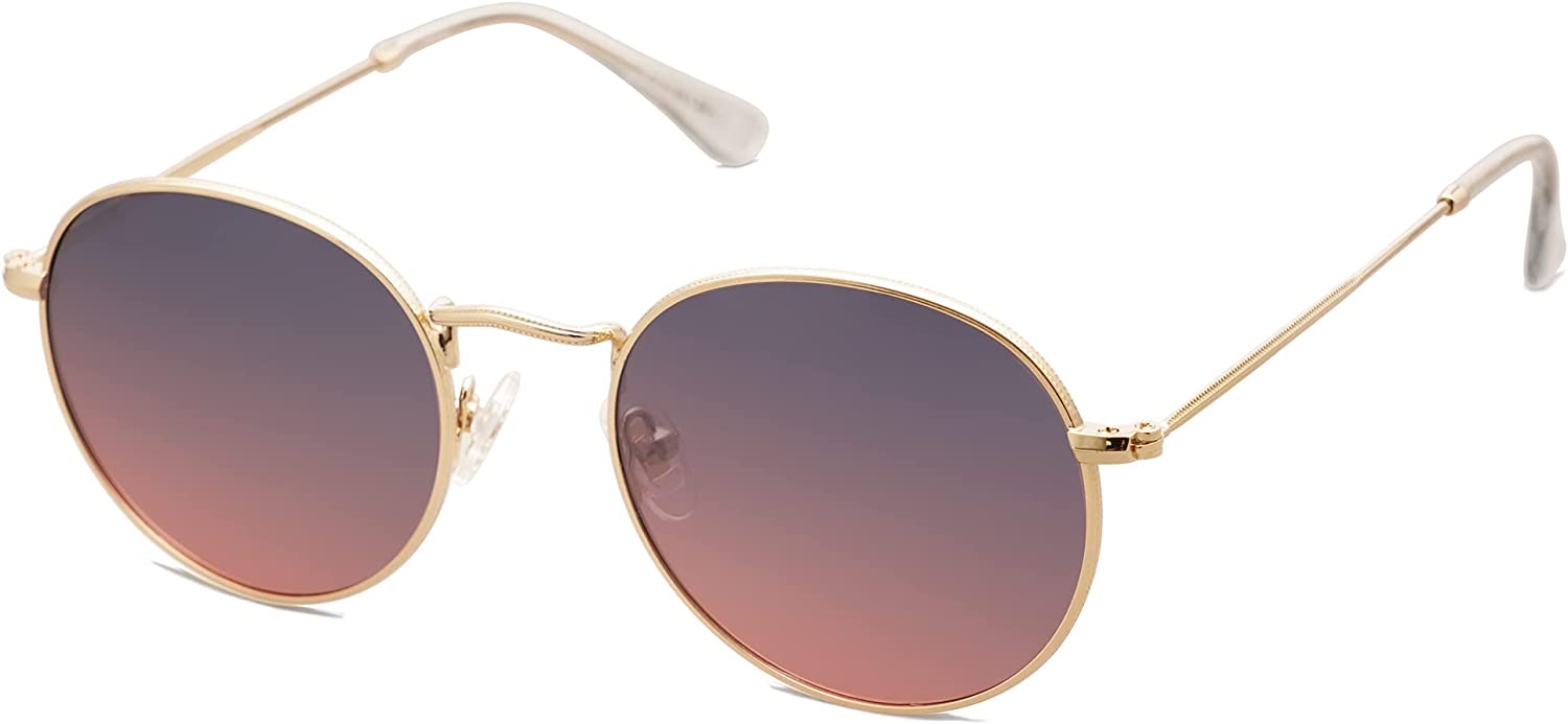 Small round Polarized Sunglasses for Women Men Classic Vintage Retro Shades UV400 SJ1014