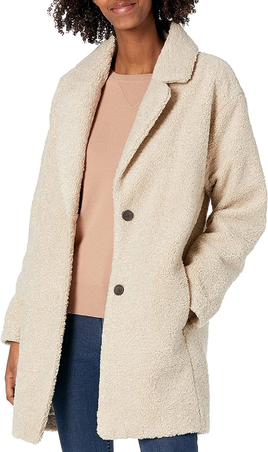 Women's Fleece Oversized-Fit Lapel Jacket 