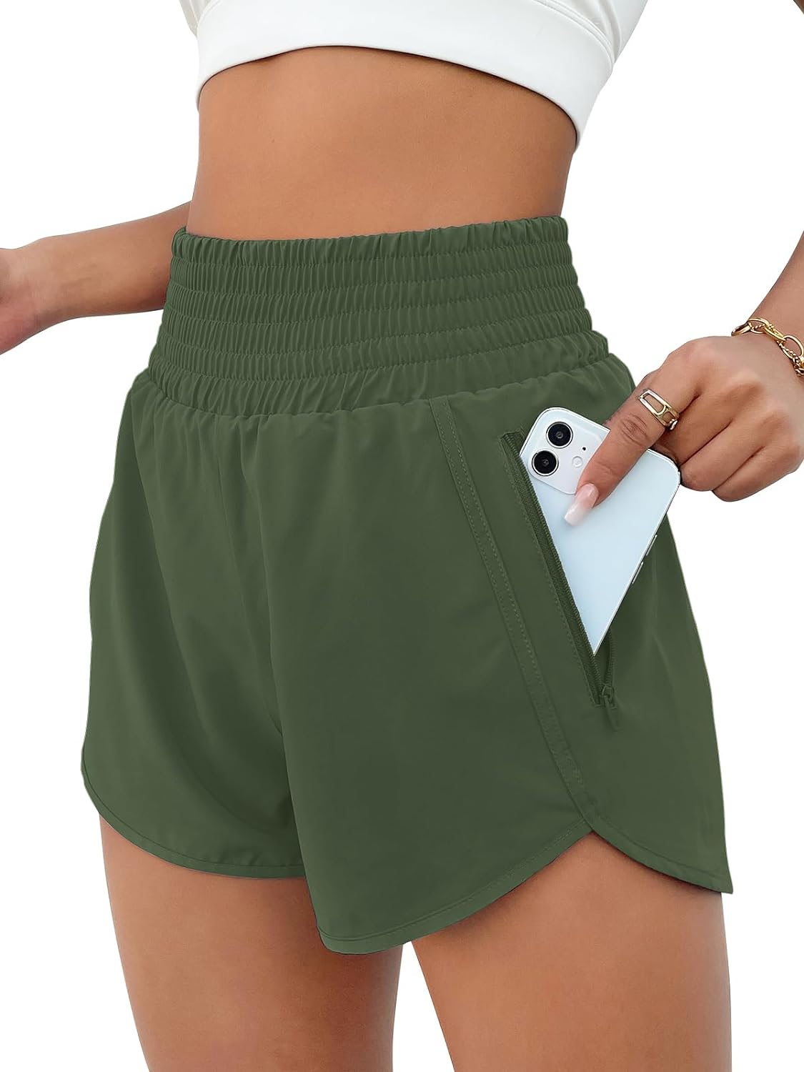 Women's Athletic Shorts High Waisted Running Workout Shorts