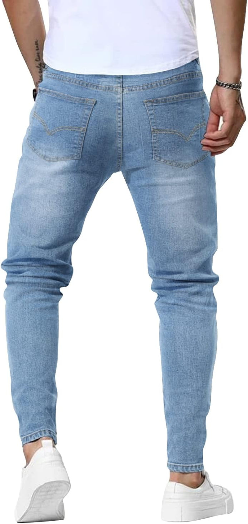 Men's Greybule Jeans Slim Fit Skinny Denim Stretch Tapered Jean Pants