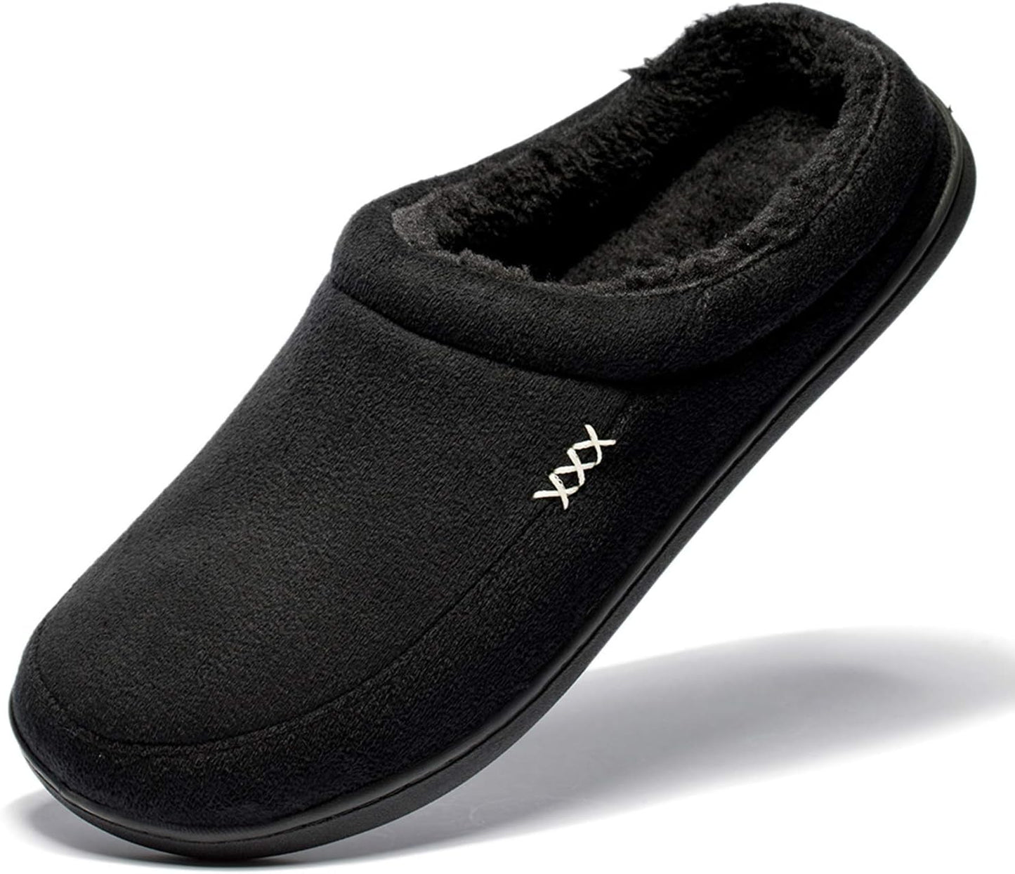 Men'S Warm Foam Suede Plush Lined Slip on Slippers