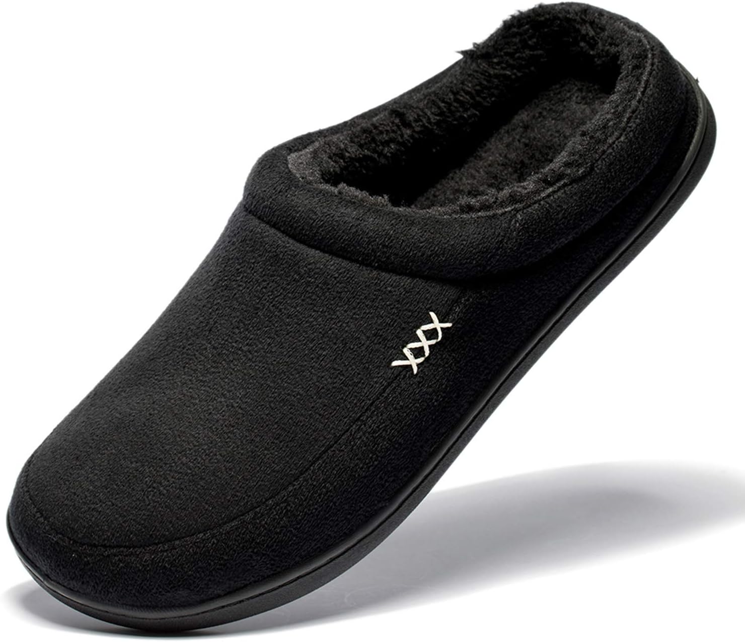 Men'S Warm Foam Suede Plush Lined Slip on Slippers