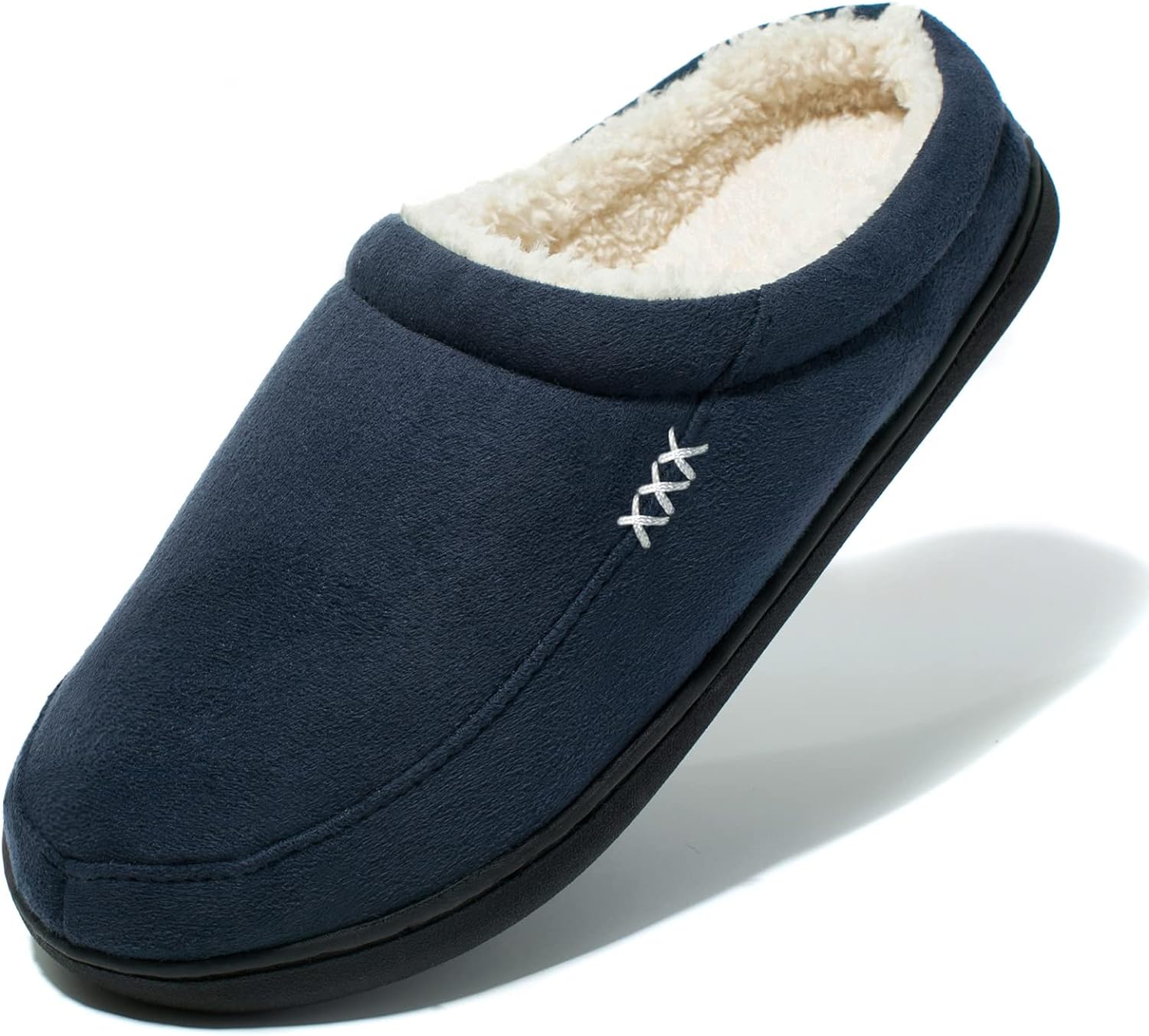 Men'S Warm Foam Suede Plush Lined Slip on Slippers