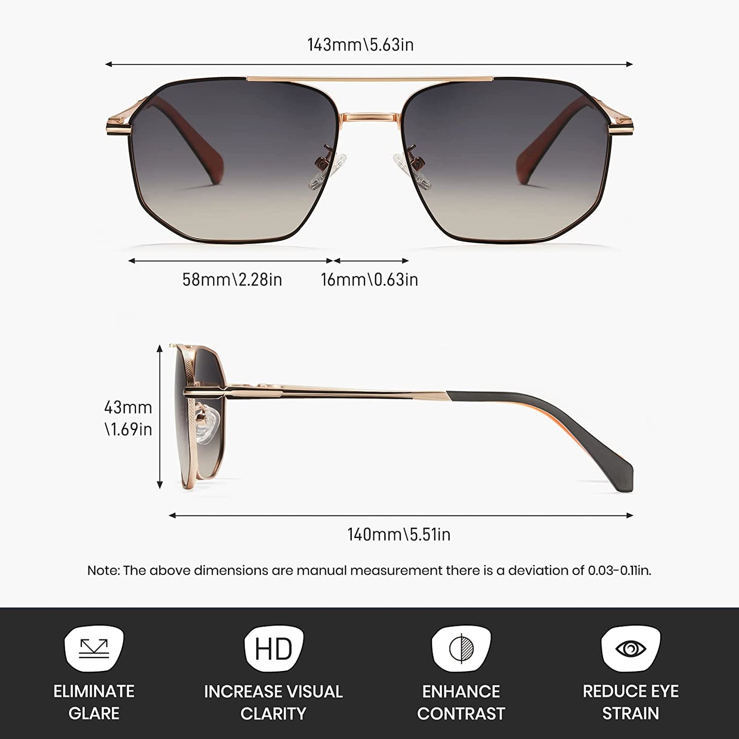 Polarized aviator Sunglasses for Men