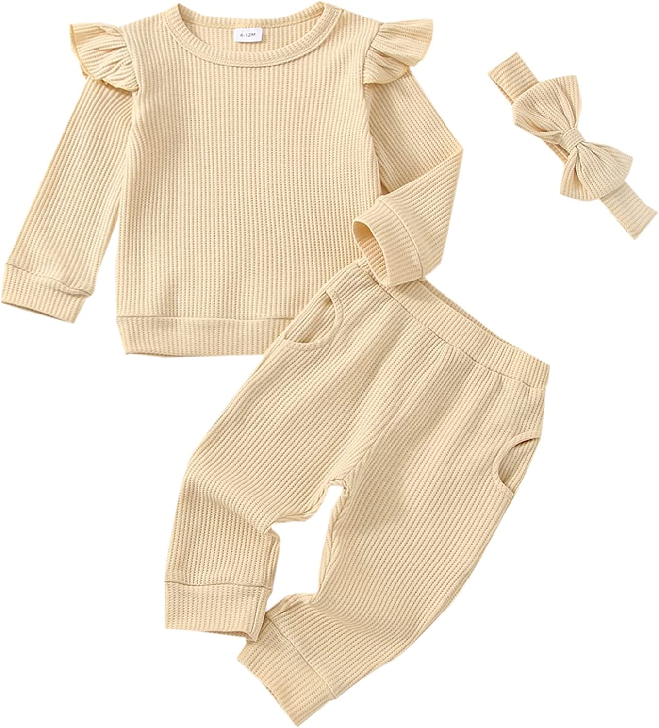 Baby Girl Clothes Fall Winter Outfits Infant Toddler Long Sleeve Sweatshirt Pants Headband Outfits Set