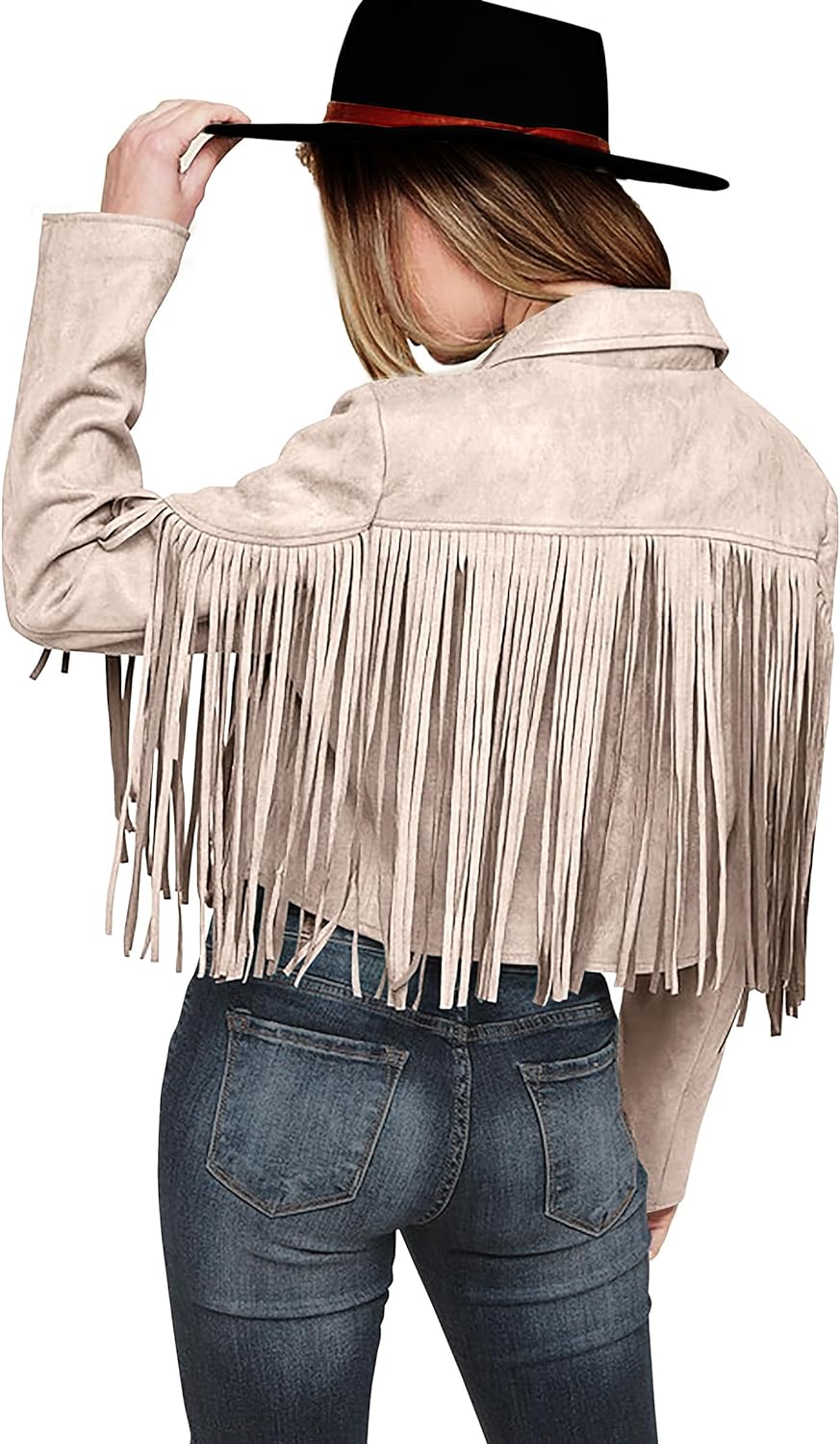 Women'S Fringe Faux Suede Leather Jackets 