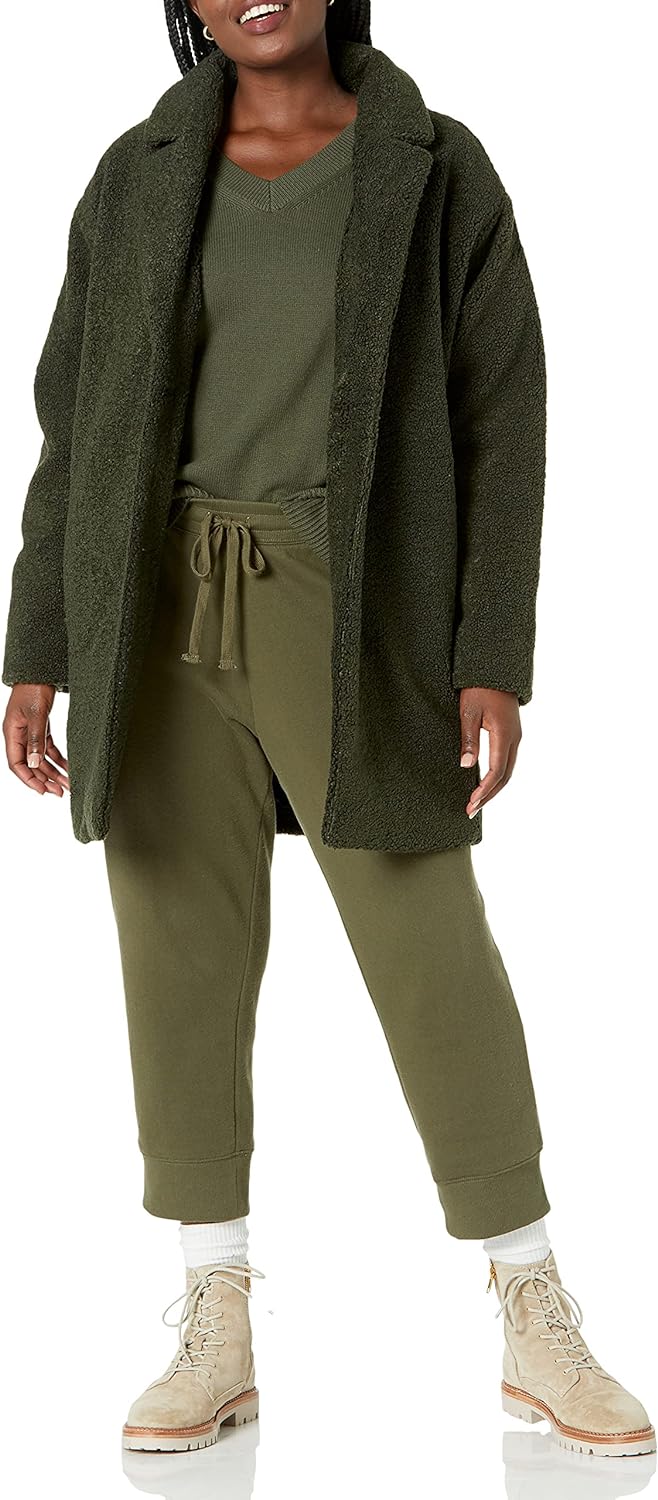 Women's Fleece Oversized-Fit Lapel Jacket 
