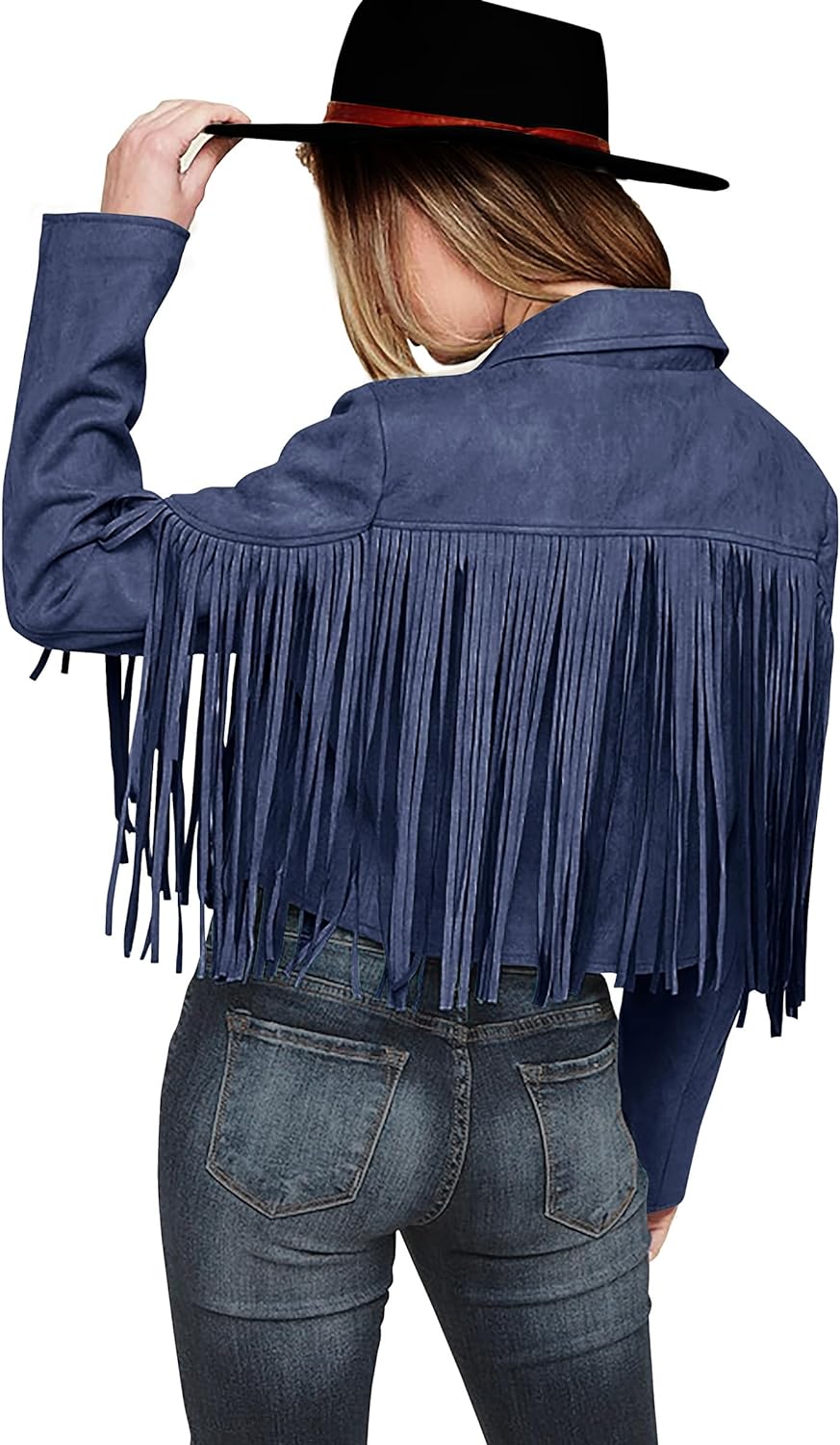 Women'S Fringe Faux Suede Leather Jackets 